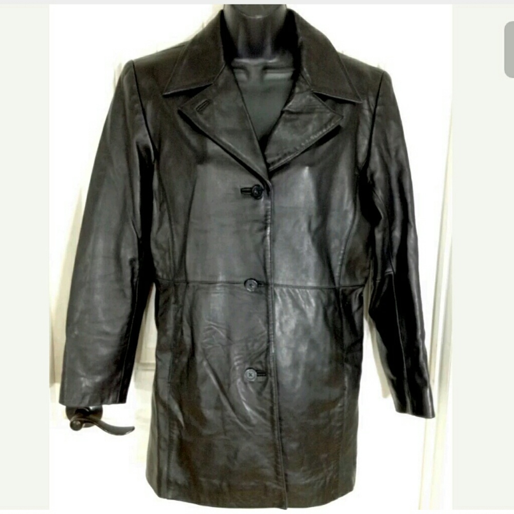 Alfani Petite Outerwear Genuine Leather Jacket - Picture 6 of 6